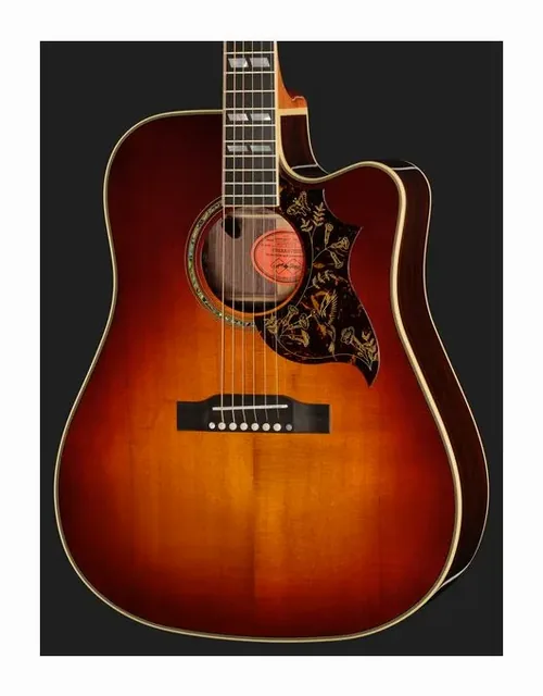 Epiphone Hummingbird Deluxe EC AB IBC, buca e rosetta, scatto 4