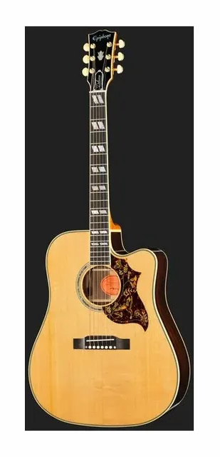 Epiphone Hummingbird Deluxe EC NA IBC, tastiera e capotasto, scatto 2