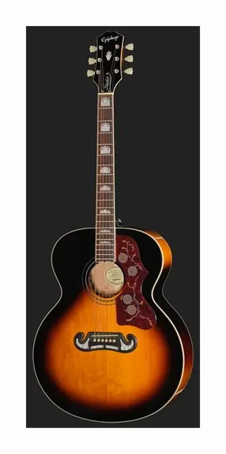 Epiphone J-200 Studio Vintage Sunburst, buca e rosetta, scatto 2
