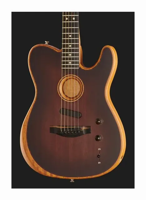 Fender AM Acoustasonic Tele Mah BB, cassa vista di fronte, scatto 4