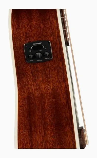 Fender CA DLX Villager E BLK, buca e rosetta, scatto 4