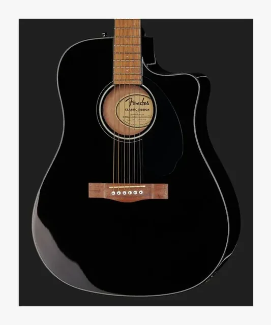 Fender CD-60SCE Blk WN, buca e rosetta, scatto 4