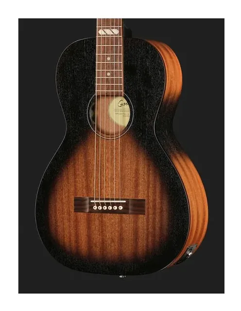 Godin Mahog. Parlor Black Burst A/E, ponte e selletta, scatto 4