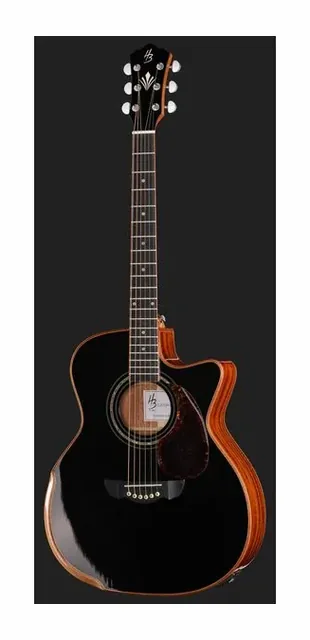 Harley Benton CLG-650SM-CE BK SolidWood, buca e rosetta, scatto 2