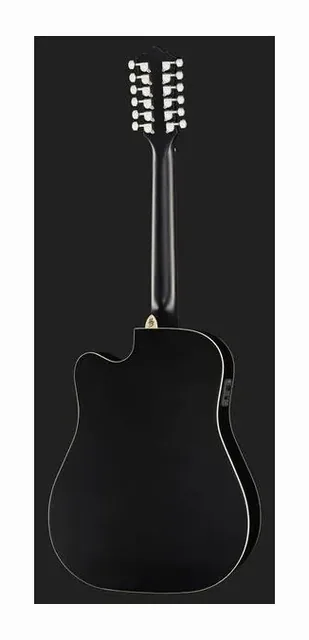 Harley Benton Custom Line CLD-10SCE-12BKS, buca e rosetta, scatto 3