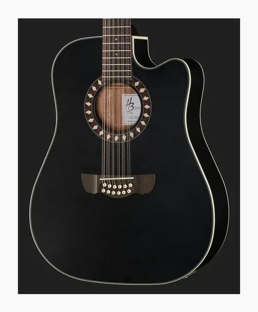 Harley Benton Custom Line CLD-10SCE-12BKS, buca e rosetta, scatto 4