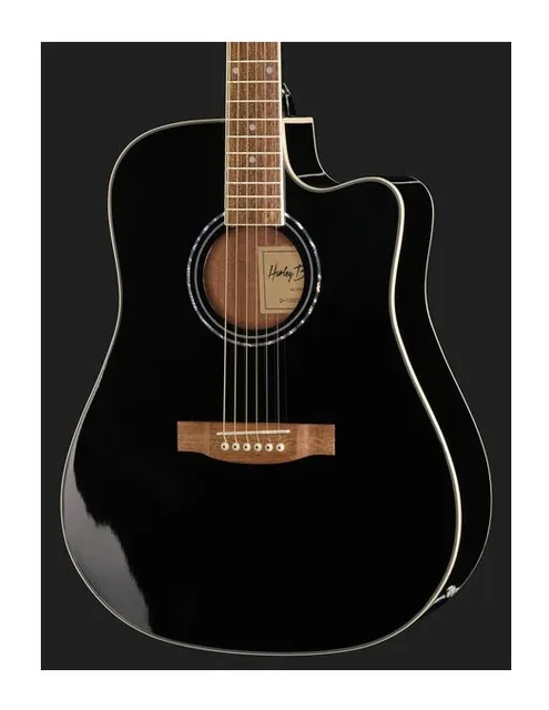Harley Benton D-120CE BK, cassa vista di fronte, scatto 4