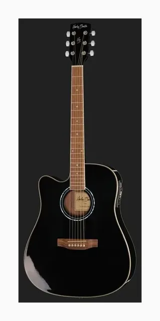 Harley Benton D-120CE-LH BK, ponte e selletta, scatto 2