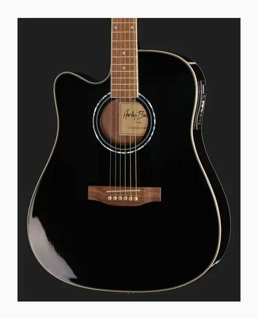 Harley Benton D-120CE-LH BK, ponte e selletta, scatto 4