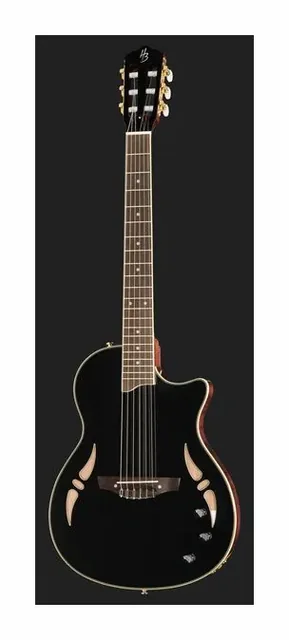 Harley Benton Nashville Nylon Black, buca e rosetta, scatto 2
