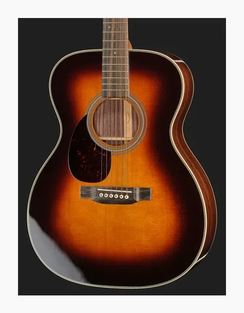 Martin Guitar OM28 Sunburst LH, cassa vista di fronte, scatto 4