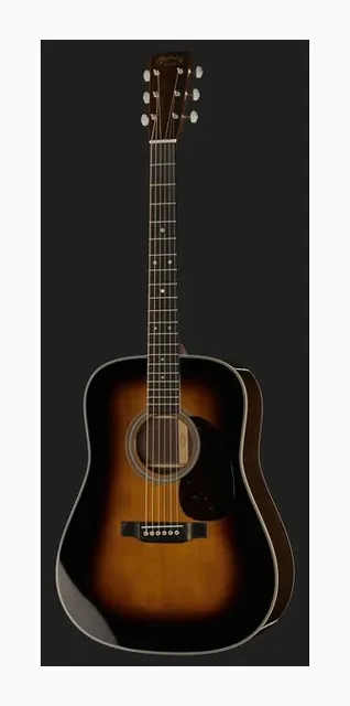 Martin Guitar D-28 Sunburst, cassa vista di fronte, scatto 2