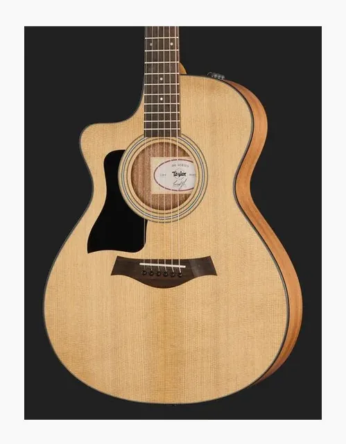 Taylor 112ce Sapele Lefthand, ponte e selletta, scatto 4