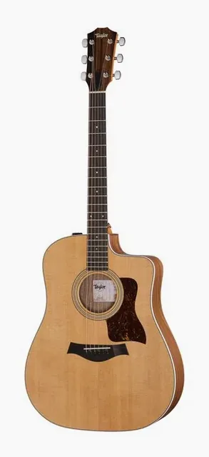 Taylor 210ce di fronte su sfondo neutro
