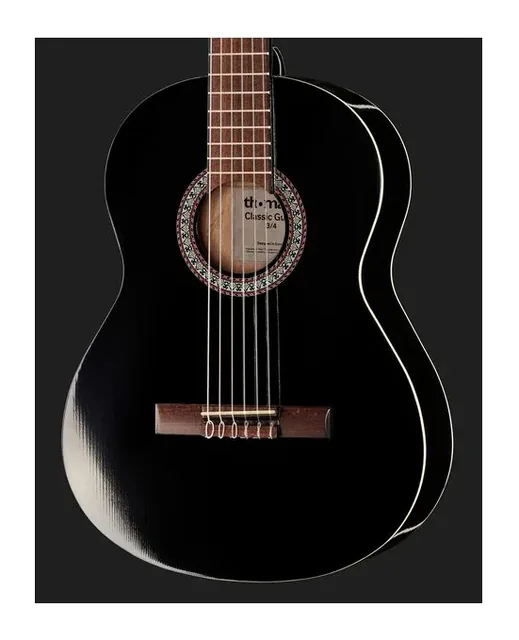 Thomann Classic Guitar 3/4 Black, buca e rosetta, scatto 4
