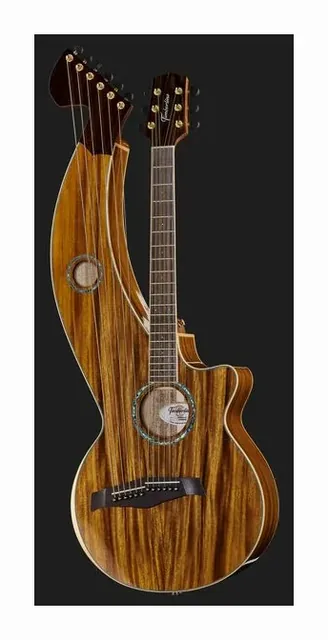 Timberline Guitars T60HGc-e Harp Guitar, buca e rosetta, scatto 2