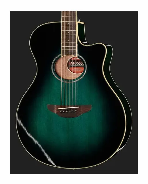 Yamaha APX 600 Oriental Blue Burst, buca e rosetta, scatto 4